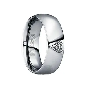 GNAEUS Tungsten Wedding Ring with Unique Engraved Logo -8mm