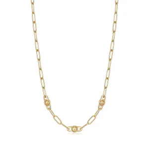 Gold Orb Link Chunky Chain Necklace