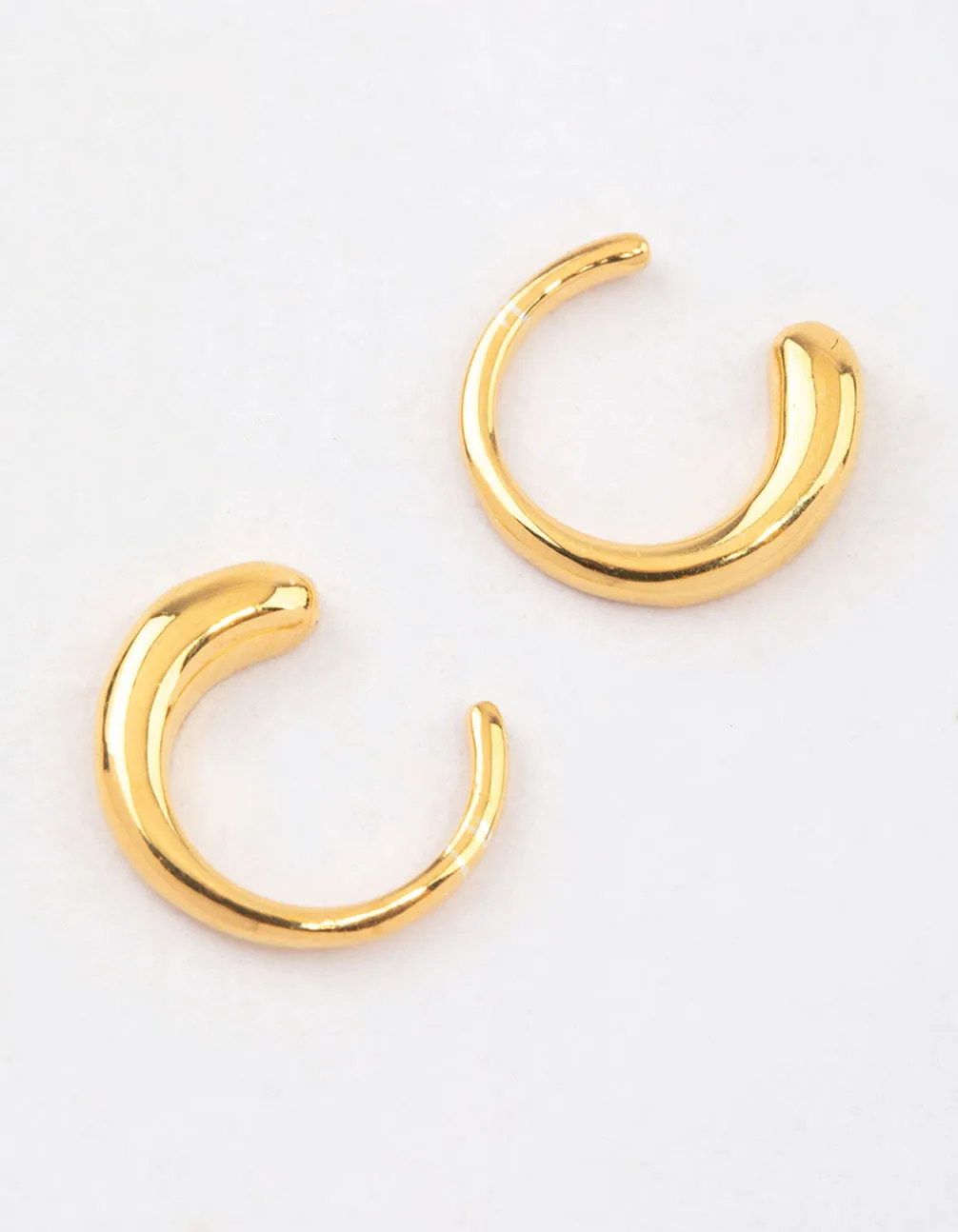 Gold Plated Sterling Silver Calligraphy Hoop Earrings