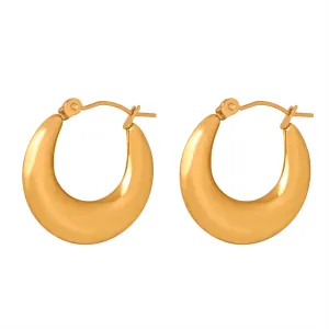 Golden Geometric U-Shaped Earrings - Luxurious Cross-Border Jewelry