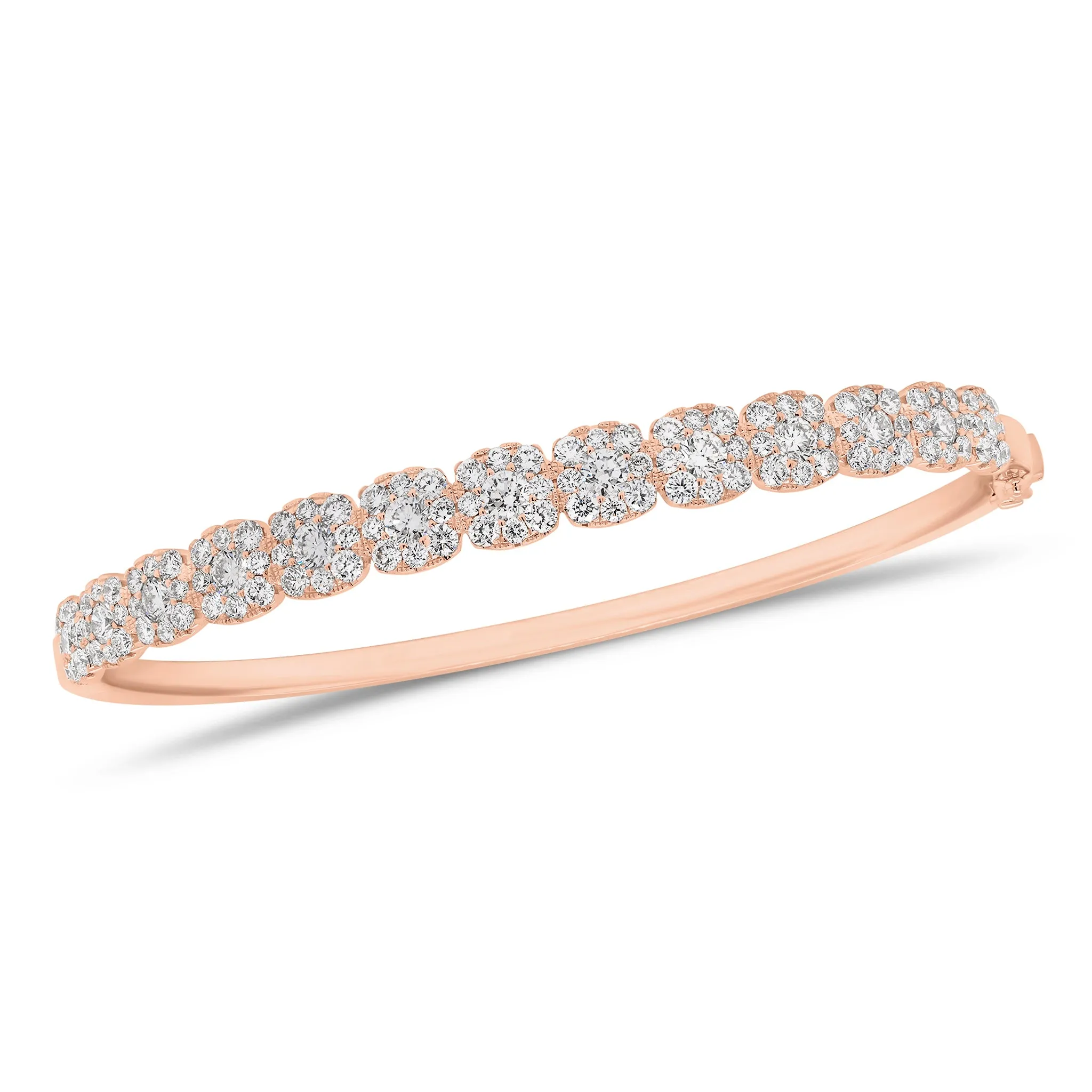 Halo Diamond Bangle Bracelet