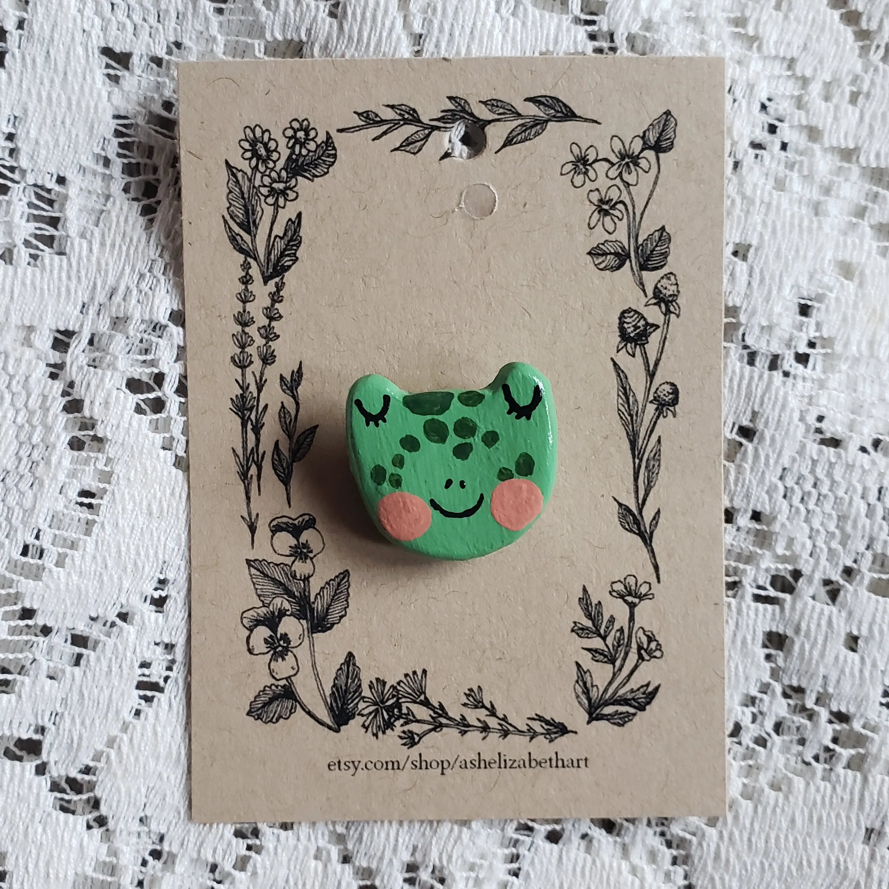 Handmade Froggy Brooch