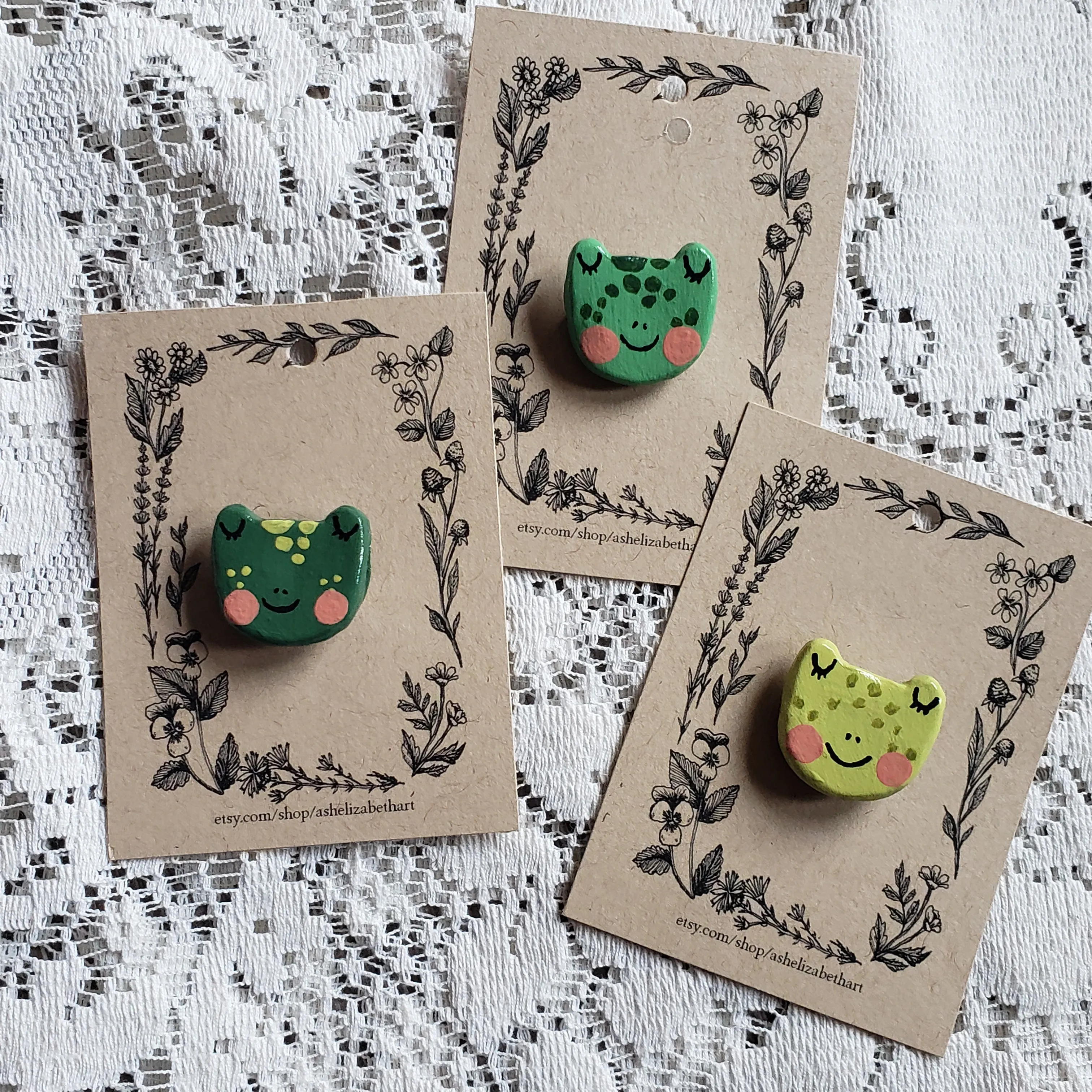 Handmade Froggy Brooch