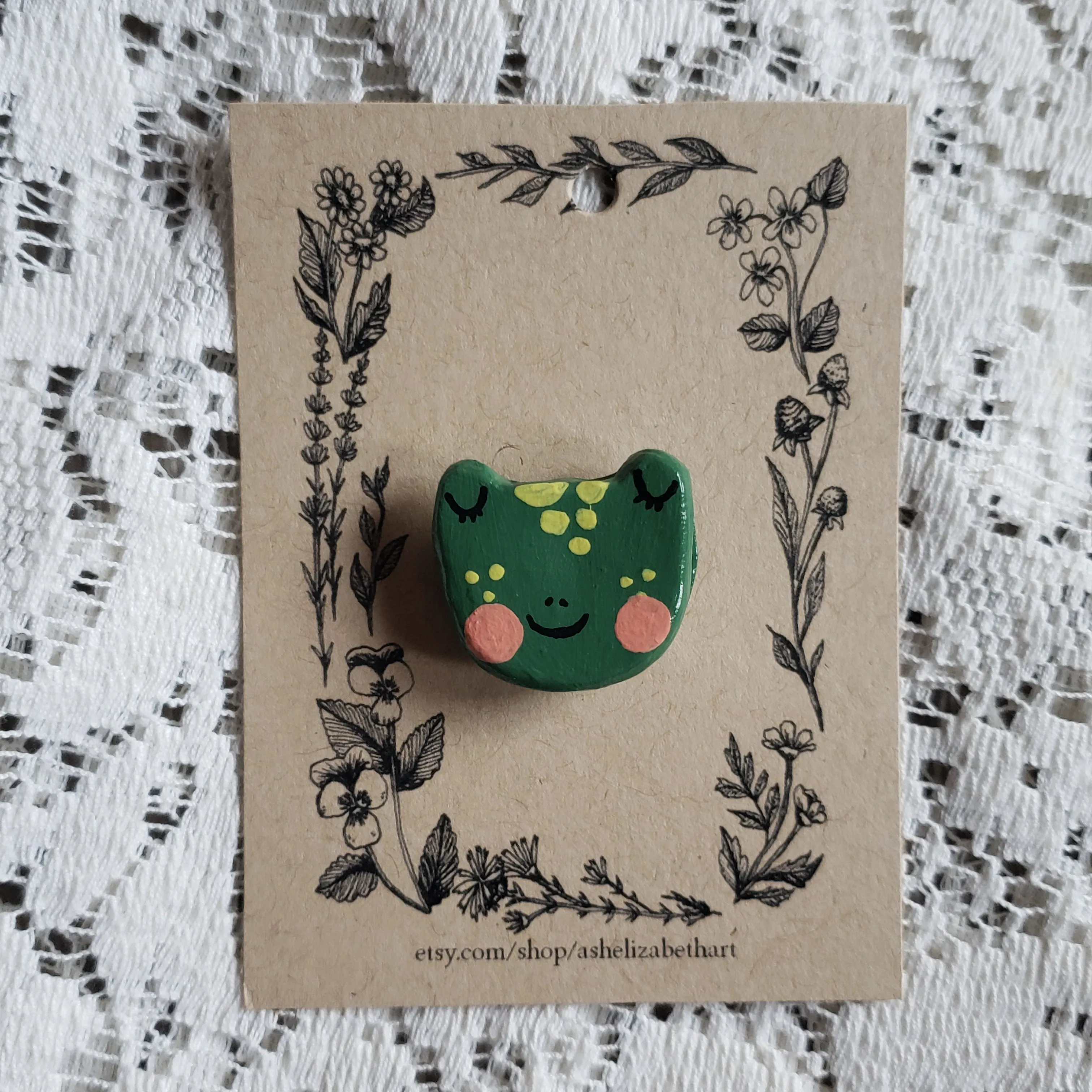 Handmade Froggy Brooch