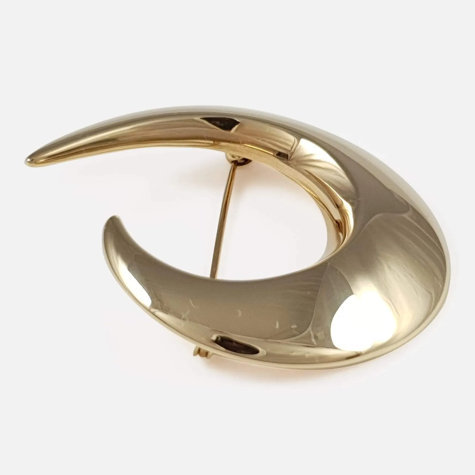 Hans Hansen 14ct Yellow Gold Crescent Brooch