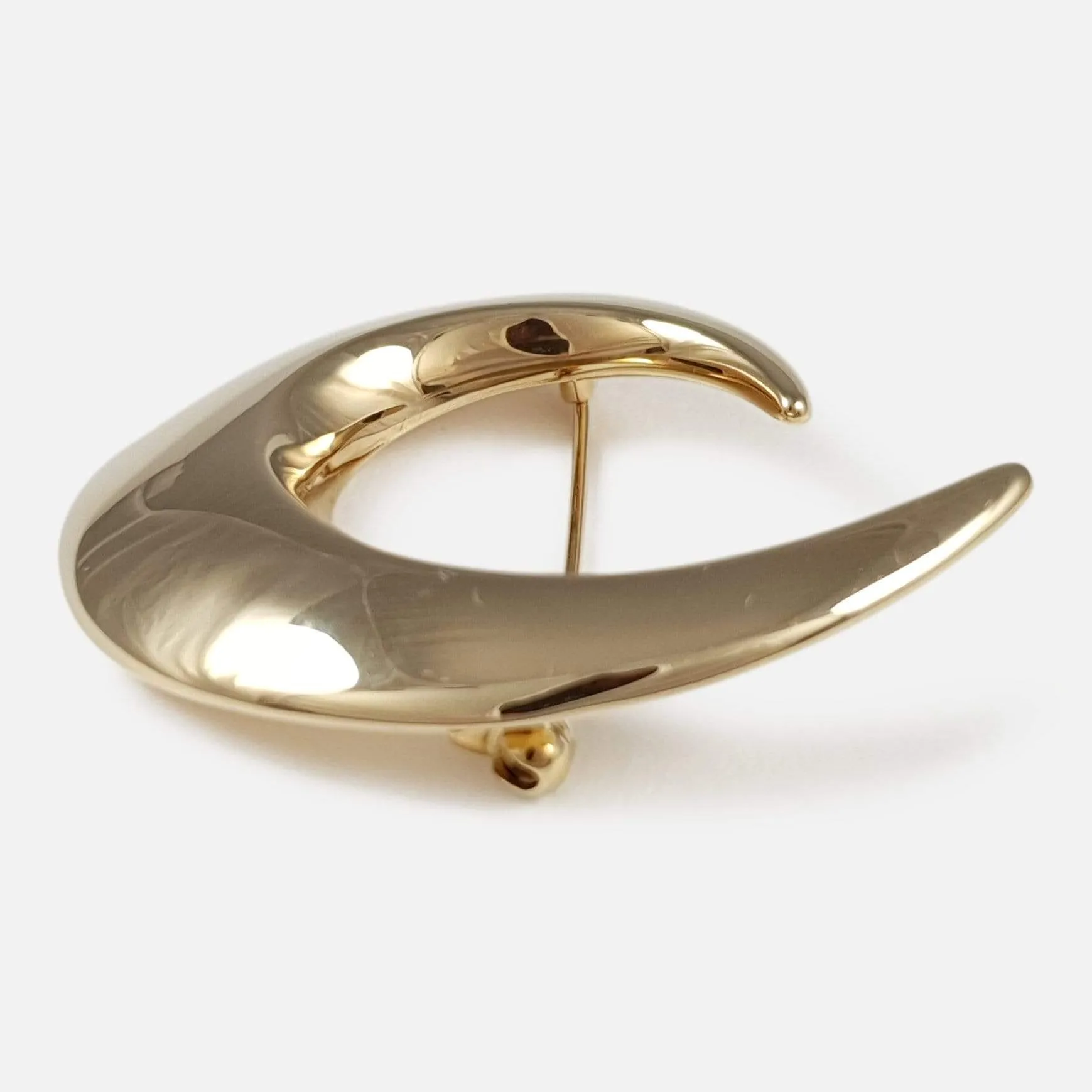 Hans Hansen 14ct Yellow Gold Crescent Brooch