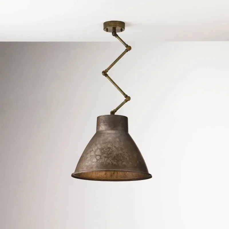 Industrial Italian Pendant Light with Adjustable Rod Suspension