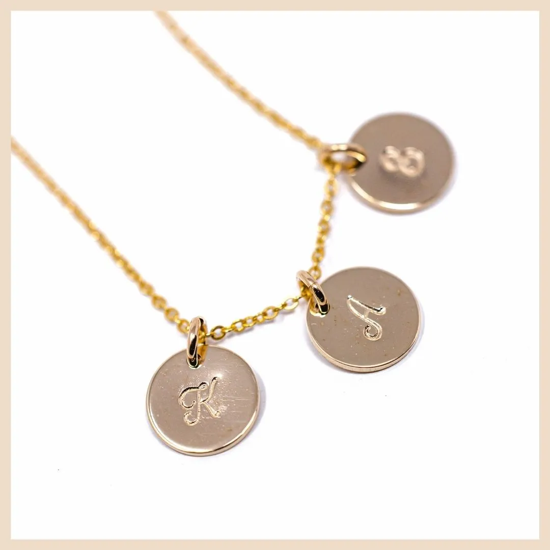 Initial Disk Gold Necklace