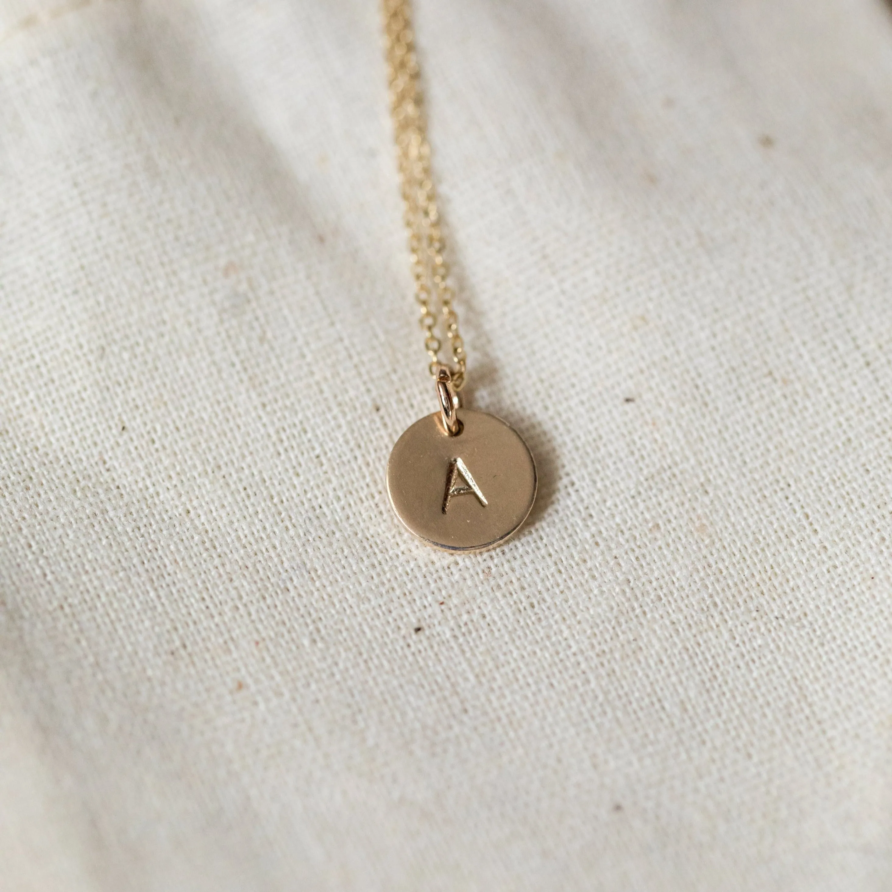 Initial Disk Gold Necklace