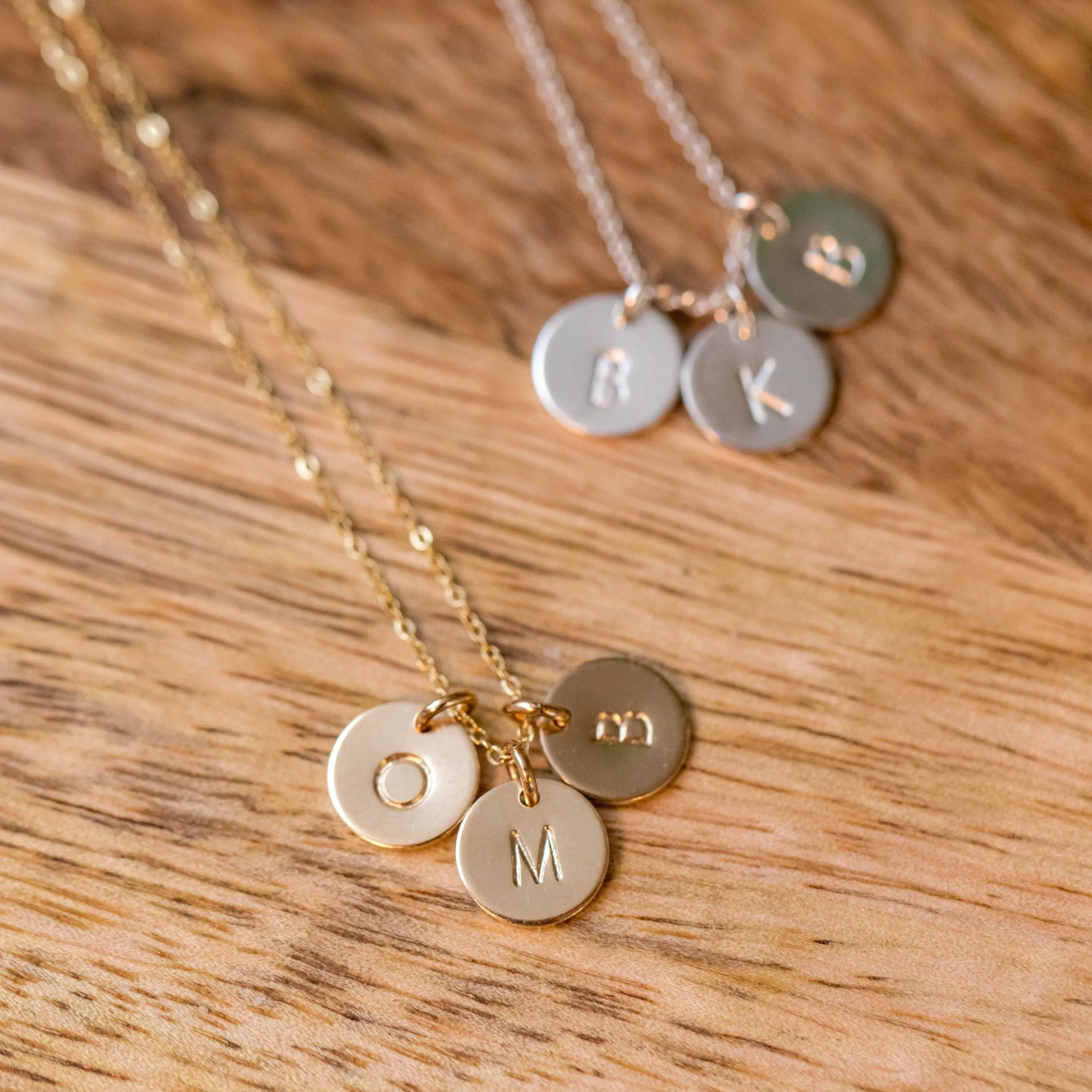 Initial Disk Gold Necklace