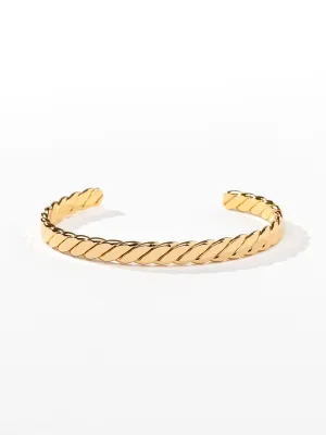 LA Radiant 18K Gold Plated Twisted Metal Cuff Bracelet - Brands We Love