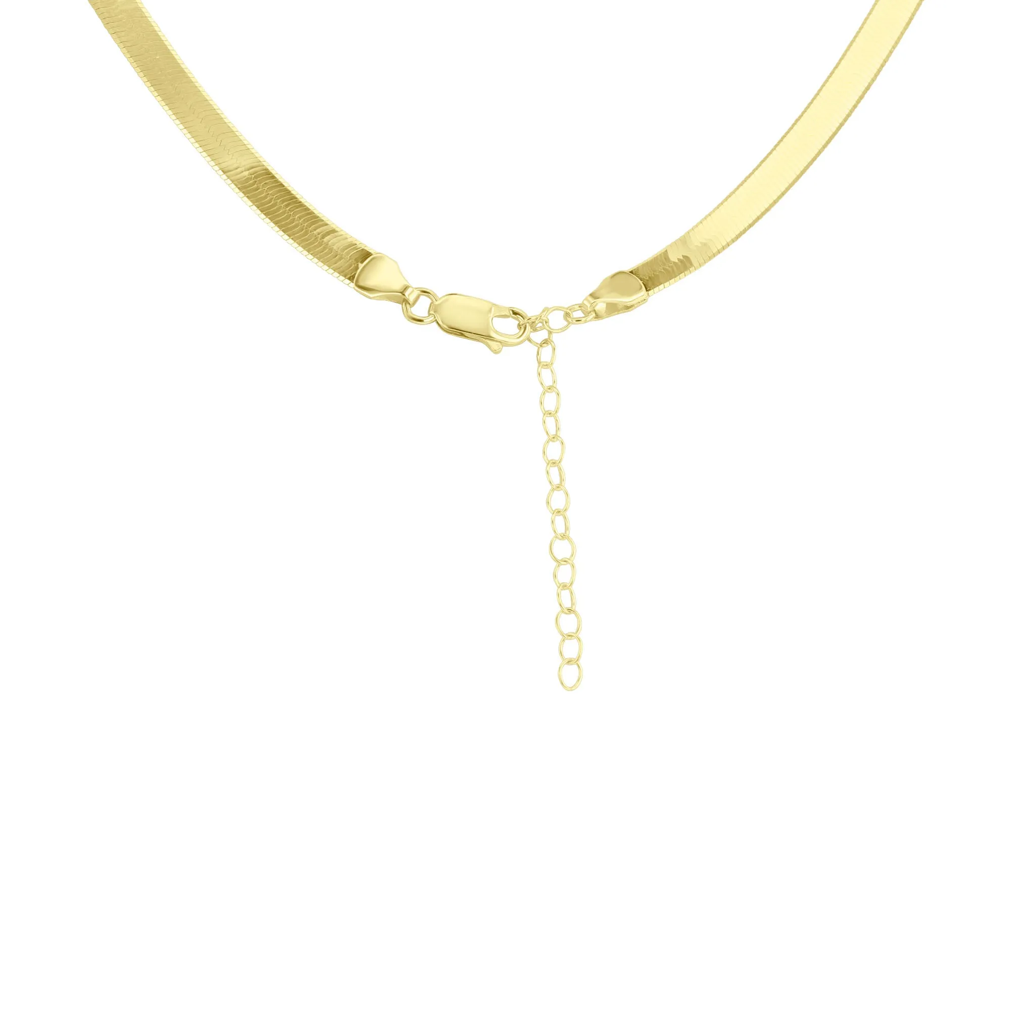 Manhattan Gold Herringbone Chain Necklace - 5MM