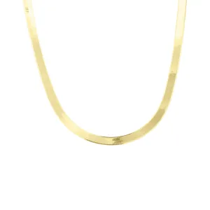 Manhattan Gold Herringbone Chain Necklace - 5MM