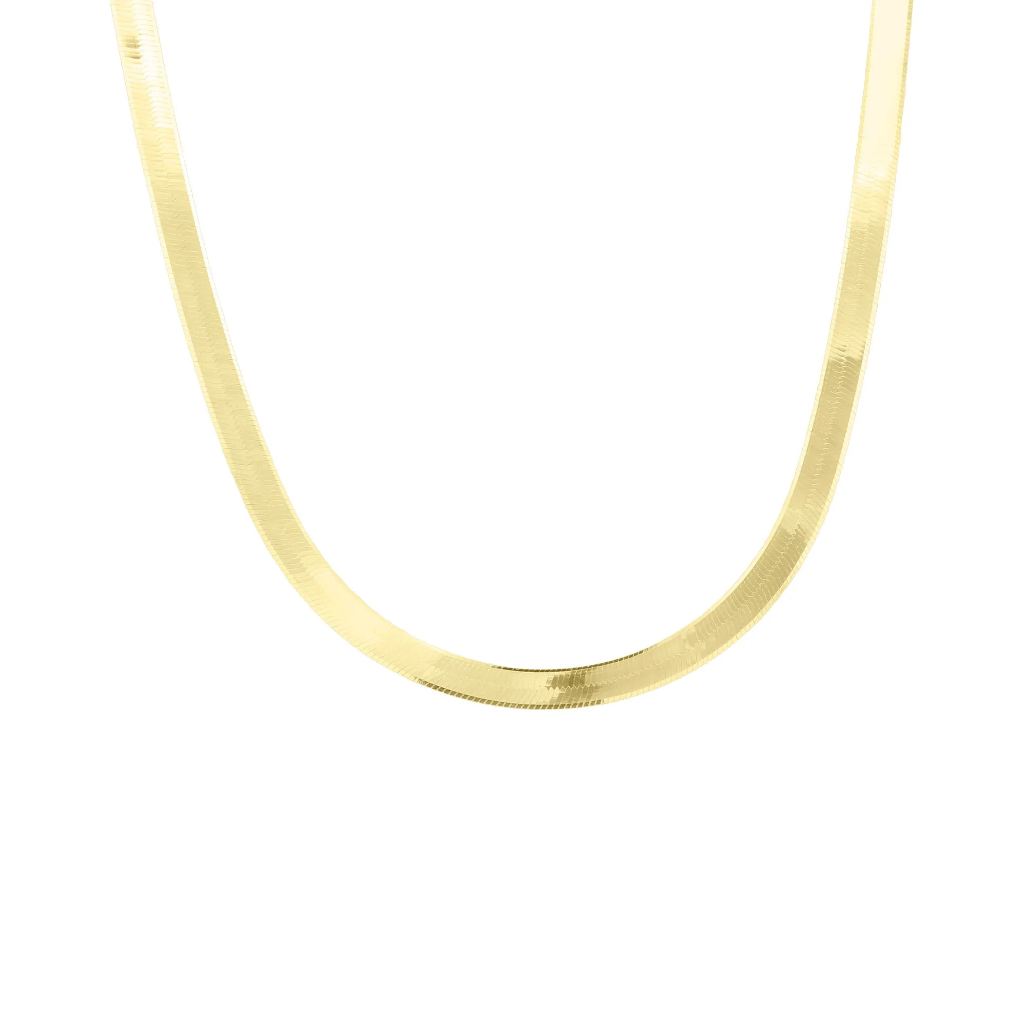 Manhattan Gold Herringbone Chain Necklace - 5MM