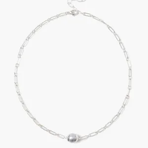 Maribel Necklace Grey Pearl