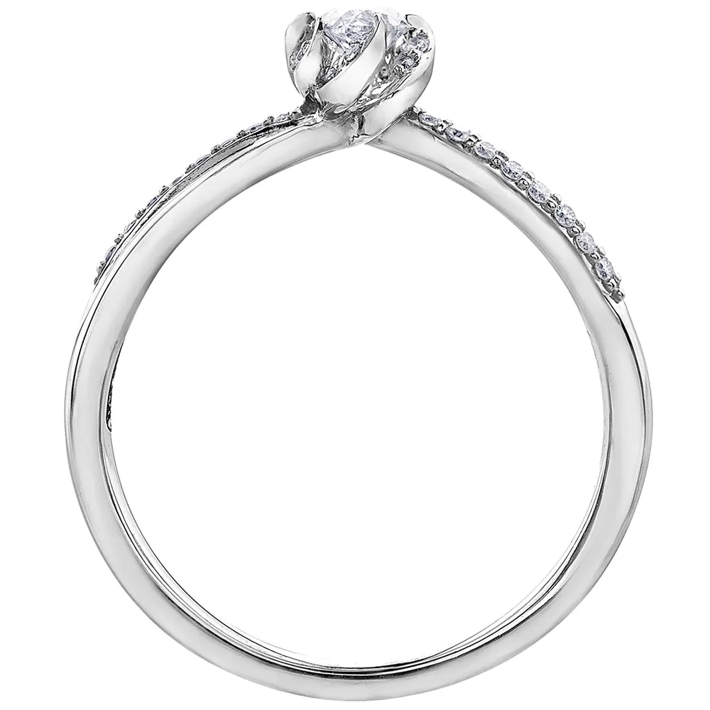 Marquise Canadian Diamond Ring with Accented Twist Design