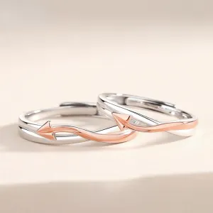 Matching Arrow Couple Rings Set for two