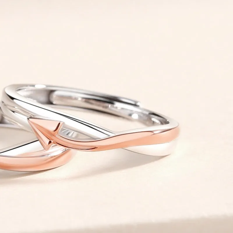 Matching Arrow Couple Rings Set for two