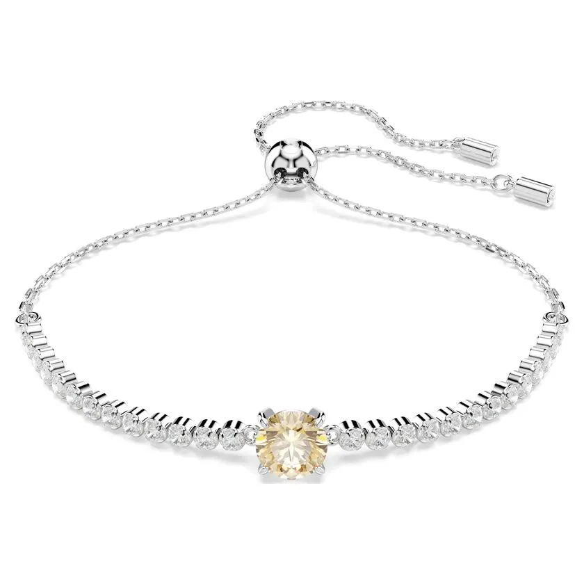 Matrix Mixed Cuts Yellow Rhodium Plated Tennis Bracelet 5690694