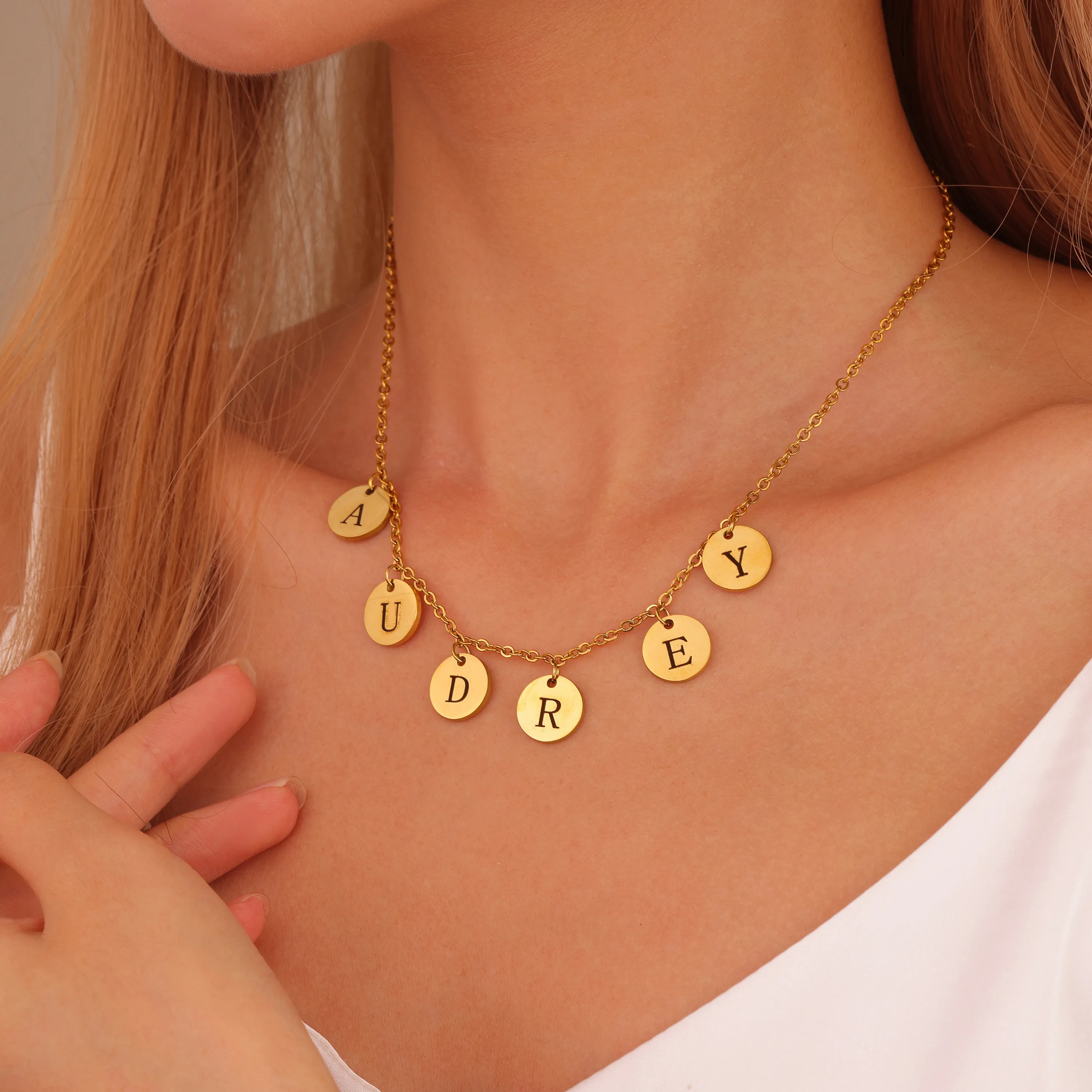 Medals Name Necklace