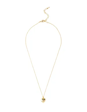 Mocha Aria Heart Necklace - Light Gold