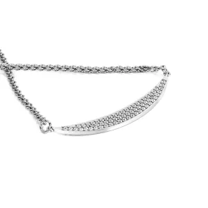 Moonbows Natural Diamond Pav'e Pendant with a White Necklace