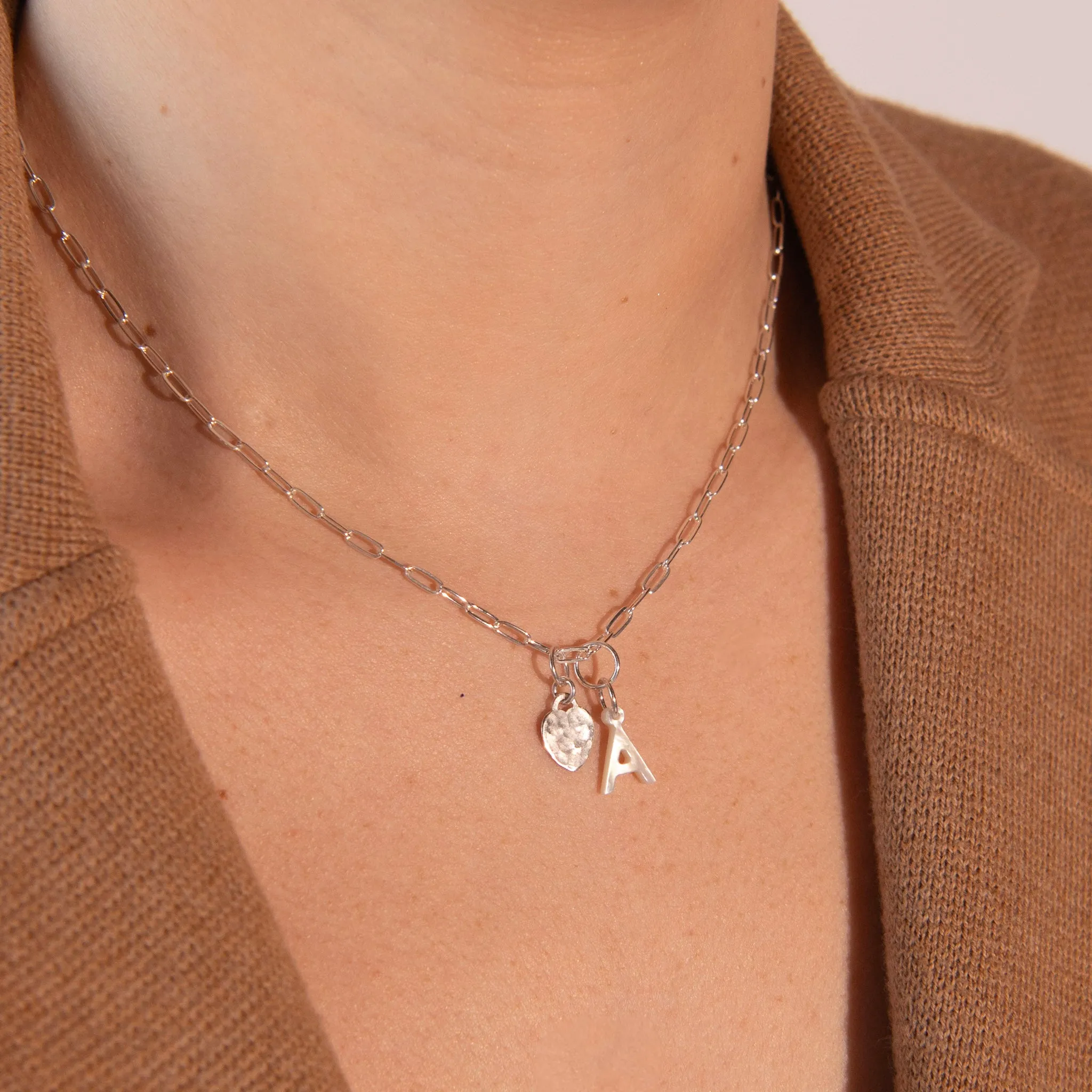 Mother of Pearl Initial Alphabet Charm