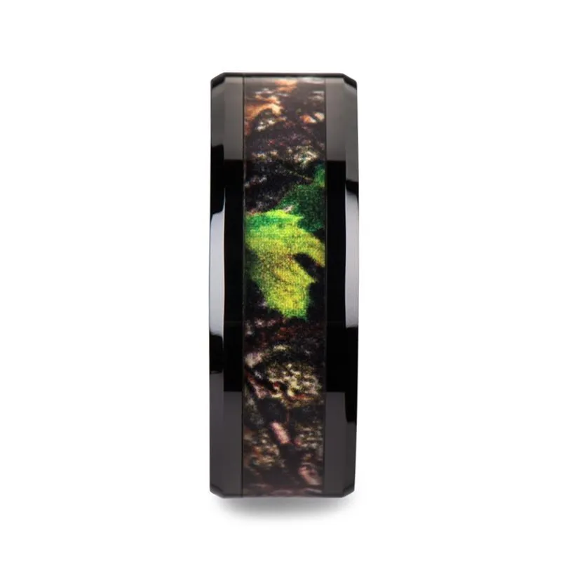 NIGHTFALL | Ceramic Ring Tree Camo with Green Leaves