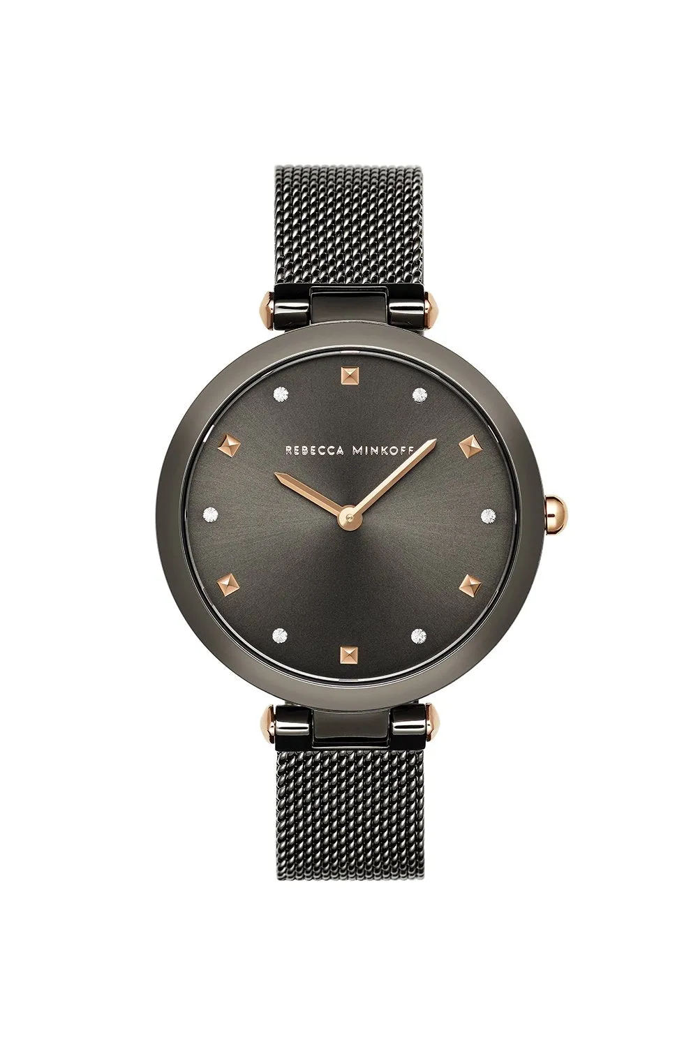 Nina Grey Ion Plated Tone Mesh Watch, 33mm