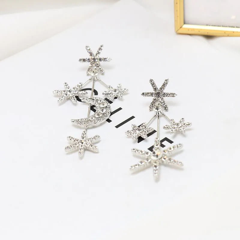 North Star Rhinestone Dangle Earrings