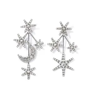 North Star Rhinestone Dangle Earrings