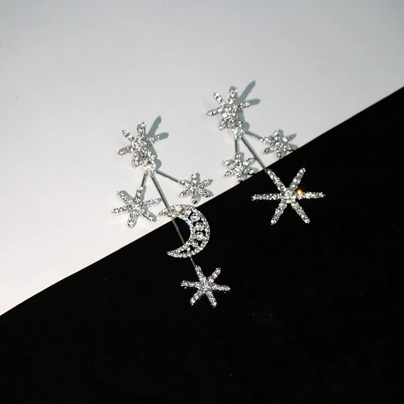 North Star Rhinestone Dangle Earrings