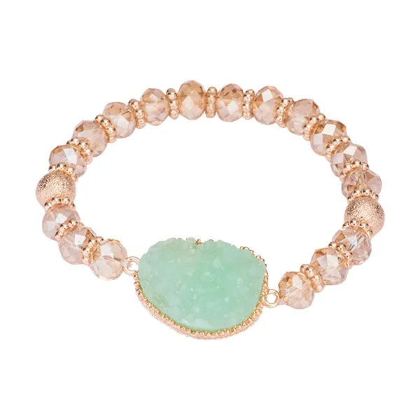 Olivia Mint Green Druzy Bracelet