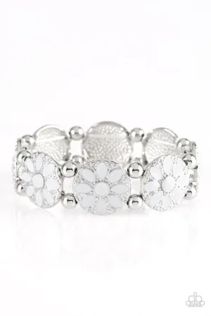 Paparazzi Bracelet ~ Dancing Dahlias - Silver