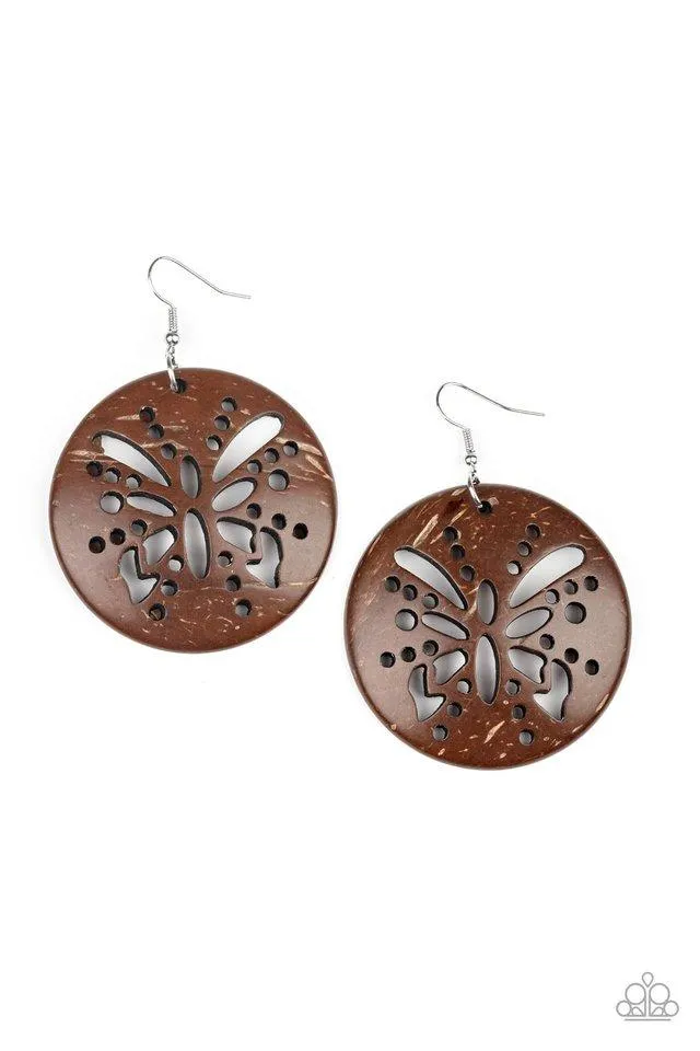 Paparazzi Earring ~ Bali Butterfly - Brown