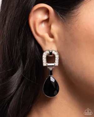 Paparazzi Earring ~ In ARCHING Order - Black