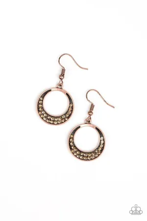 Paparazzi Earring ~ Socialite Luster - Copper