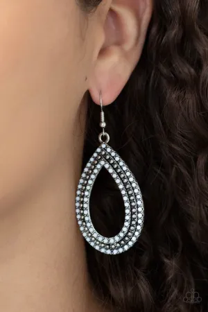 Paparazzi Earring ~ Tear Tracks - White