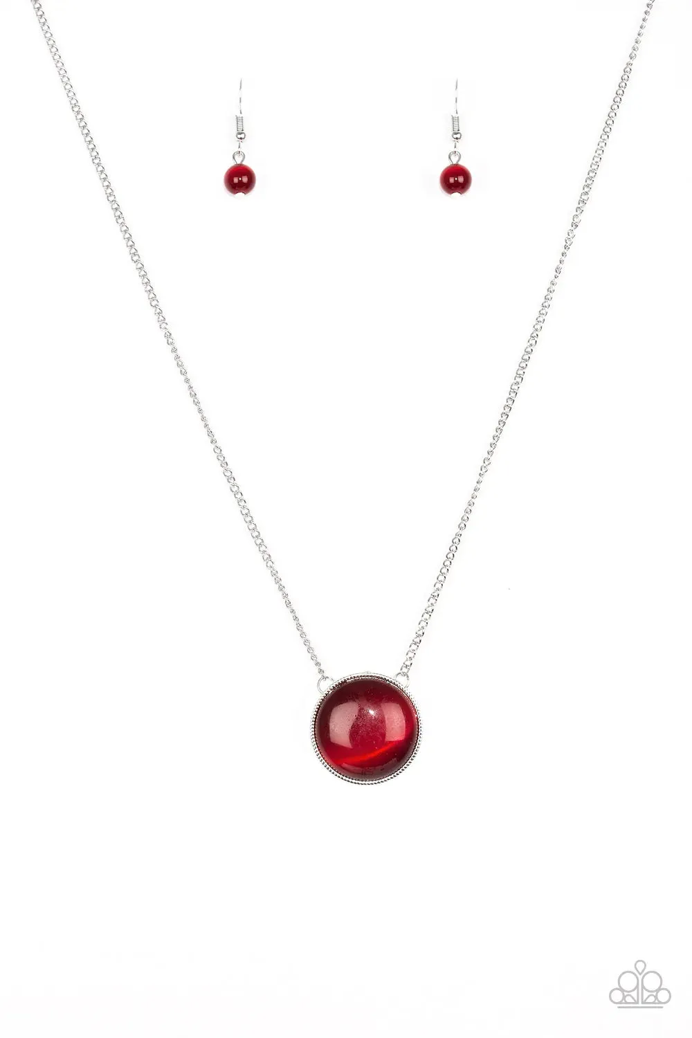 Paparazzi Necklace ~ GLOW Down In History - Red