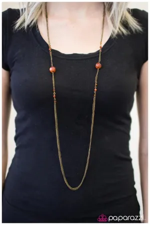 Paparazzi Necklace ~ Half Past Midnight - Orange