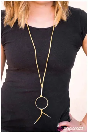 Paparazzi Necklace ~ Jumping Through Hoops - Yellow