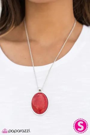 Paparazzi Necklace ~ Mountain View - Red