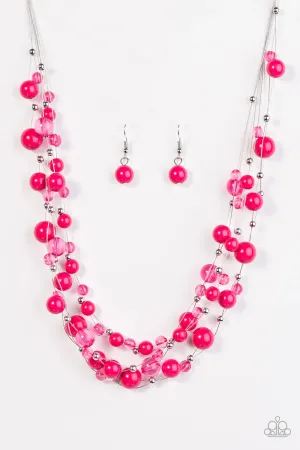 Paparazzi Necklace ~ Set The World On WIRE - Pink