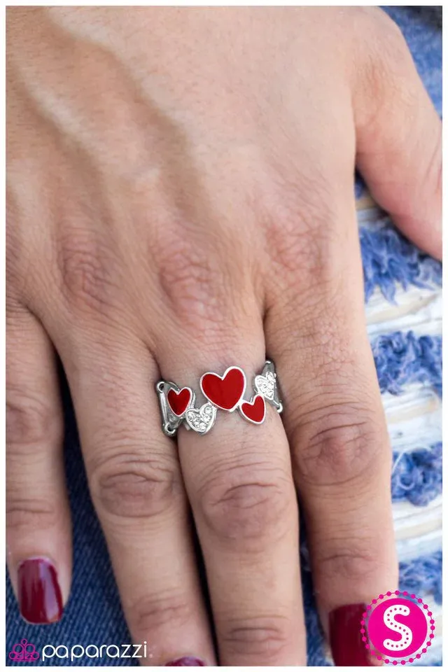 Paparazzi Ring ~ Cross My Heart - Red