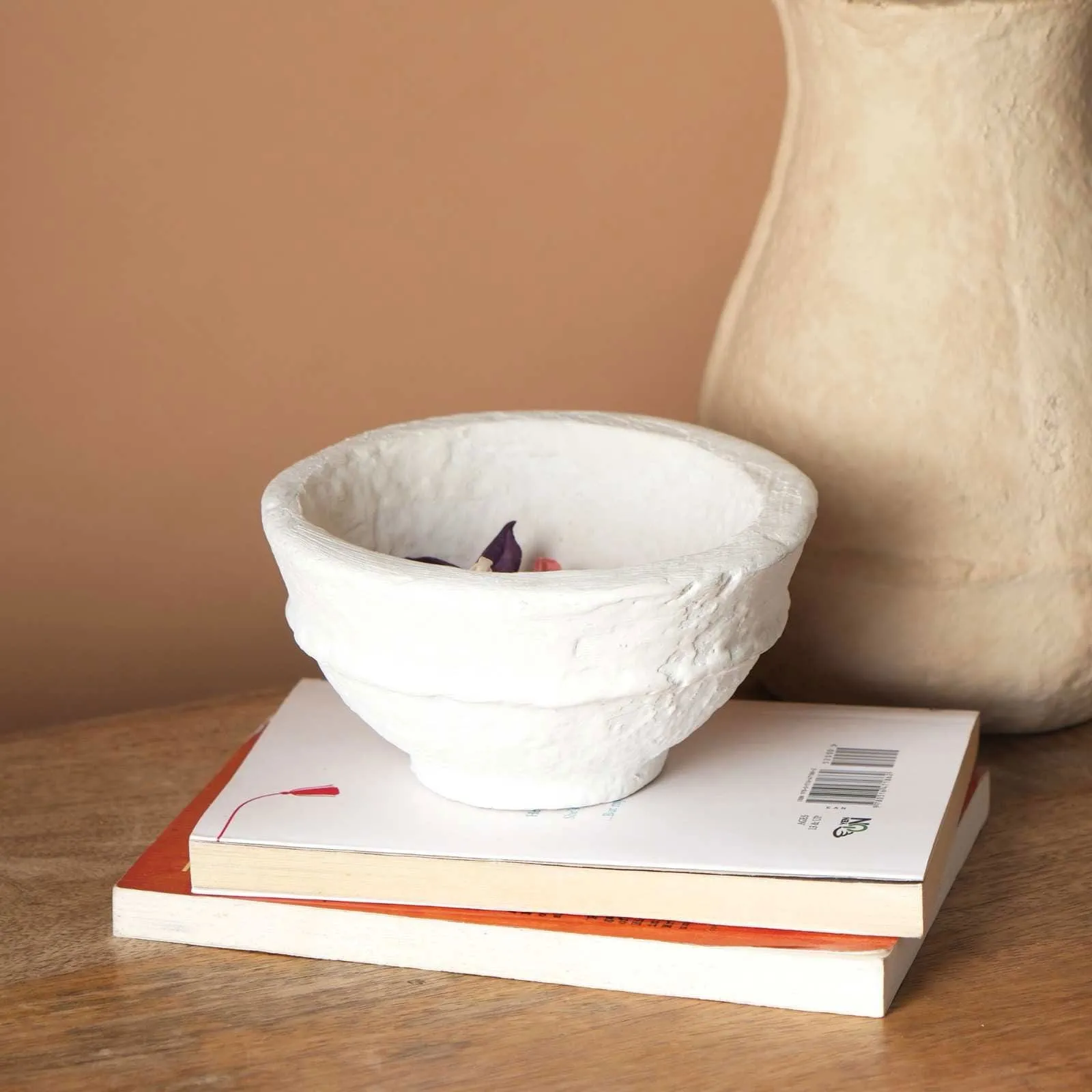 Paper Mache Bowl - white