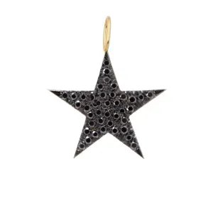 Pave Black Diamond Star Charm