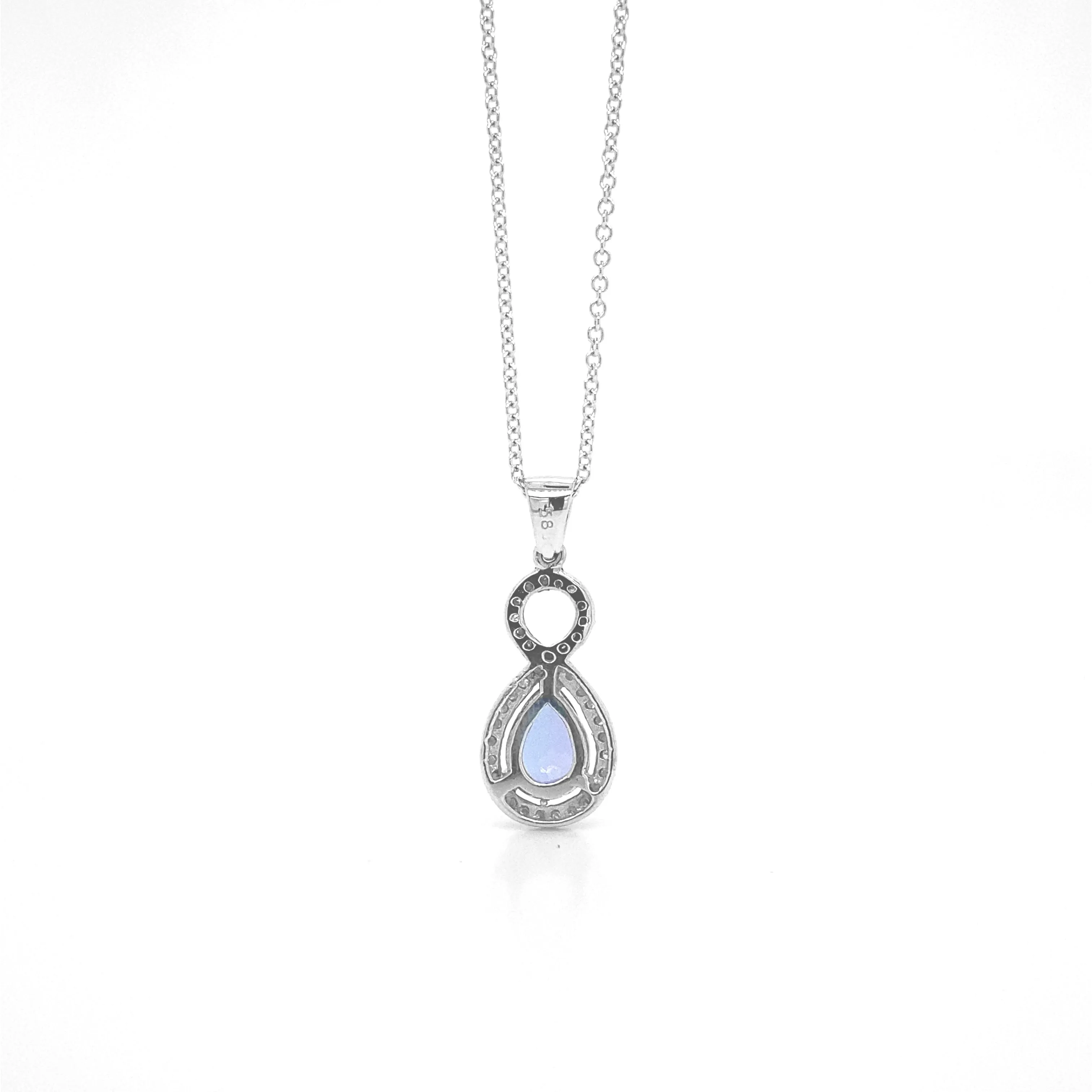 Pear Shaped Tanzanite Pendant White Gold P023N