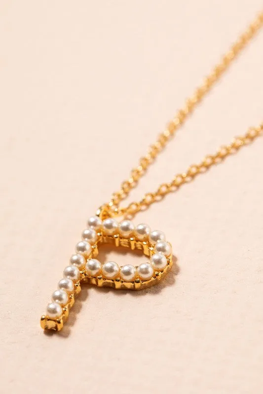 Pearl Initial Letter Necklace