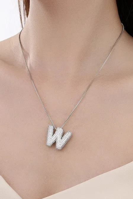 Personalized Bubble Necklace T Silver