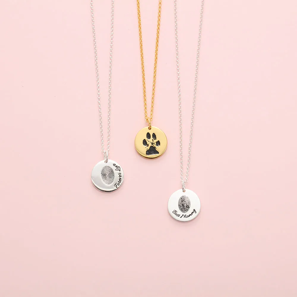 Personalized Disc Fingerprint Necklace